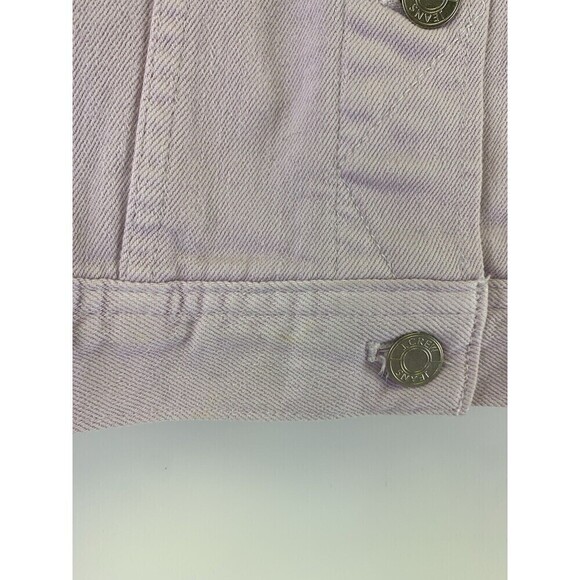 J Crew Garment Dyed Denim Jacket Pink Cropped L7219 Button Collared Women Medium - Picture 3 of 12